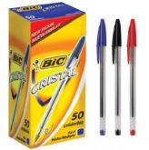 Caneta Bic Cristal Azul, Vermelha ou Preta